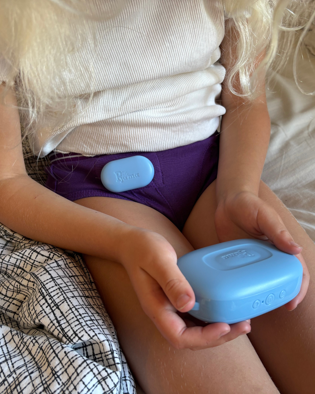 Pjama Bedwetting Treatment KIT - Unisex Briefs Underwear (purple) & Alarm