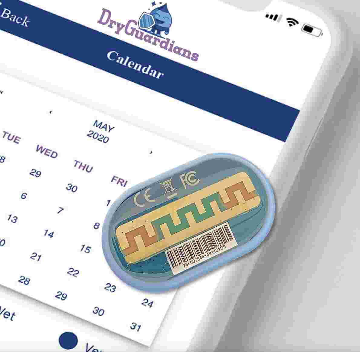 DryGuardians App with Pjama Connect Bedwetting Alarm sensor