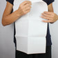 Disposable BIBBIES easily adhere to clothing or laps.The absorbent front and repellent back provide a sanitary protection and easy clean-up. The two easy-to-use peel-and-stick adhesive tabs require no ties or clasps. OPEN-STICK-DISCARD